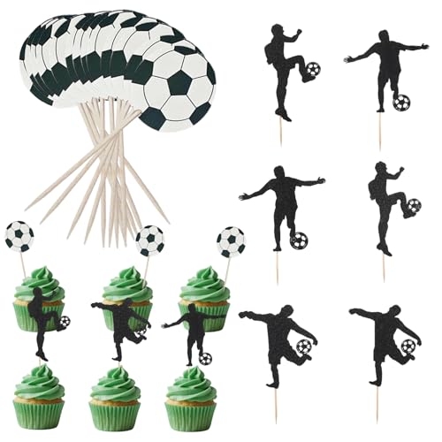 48 Stück Tortendeko Fussball, Fussball Cupcake Topper Muffin Deko Fussball Party Fußball Tortendeko Geburtstag Kinder, Kuchen Deko Fußball für Geburtstagsfeie Jungen Geburtstag Geschenke 48 Stück Tortendeko Fussball, Fussball Cupcake Topper Muffin Deko Fussball Party Fußball Tortendeko Geburtstag Kinder, Kuchen Deko Fußball für Geburtstagsfeie Jungen Geburtstag Geschenke von Lufdegim