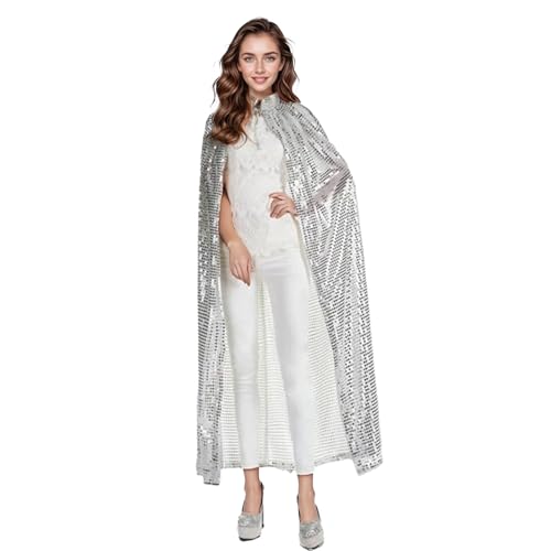 Damen Halloween Umhang, Glitzer Cosplay Kostüm Lange Pailleiten Bekleidung Karneval Fasching Kostüm Cosplay Party Kostüm Mantel für Herren und Damen Damen Halloween Umhang, Glitzer Cosplay Kostüm Lange Pailleiten Bekleidung Karneval Fasching Kostüm Cosplay Party Kostüm Mantel für Herren und Damen von Lufdegim