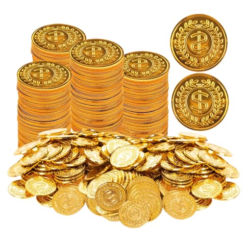 Lufdegim 100 Stück Goldmünzen, Goldtaler Piratenschatz Plastik Spielmünzen Piratenschatz Geburtstag Piratenparty Goldmünzen, Piratenschatz Goldtaler Schatzsuche Geschenk für Party Lufdegim 100 Stück Goldmünzen, Goldtaler Piratenschatz Plastik Spielmünzen Piratenschatz Geburtstag Piratenparty Goldmünzen, Piratenschatz Goldtaler Schatzsuche Geschenk für Party von Lufdegim