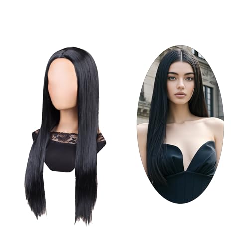 Perücken Langes Haar Glattes Haar Schwarz Cosplay Hexe 72cm mit Haarnetz Halloween-Kostüme Karneval Kostüme Halloween Karneval Motto Party von Lufdegim