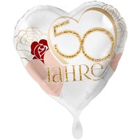 "50 Jahre", Motiv Rose, Herzförmiger Folienballon von Luftballon-Markt GmbH