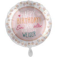 Ballon zum Geburtstag Happy Birthday, Mini-Cupcakes, rund Ø 34 cm von Luftballon-Markt GmbH