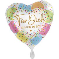 "Für Dich", Motiv Konfetti, Herzförmiger Folienballon von Luftballon-Markt GmbH