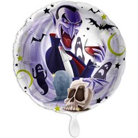 Halloween, Motiv Drakula, Heliumballon rund Ø 34 cm von Luftballon-Markt GmbH