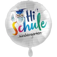 Heliumballon Einschulung "Hi Schule", Eule, Heliumballon rund Ø 34cm von Luftballon-Markt GmbH