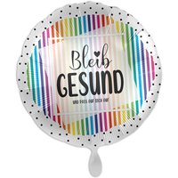 Heliumballon Genesung "Bleib Gesund", Folienballon rund Ø 34 cm von Luftballon-Markt GmbH