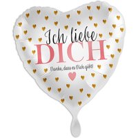 "Ich liebe Dich, Danke", Herzförmiger Folienballon von Luftballon-Markt GmbH