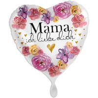 "Mama, ich liebe dich", Herzförmiger Folienballon von Luftballon-Markt GmbH