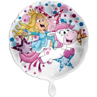 Motiv Einhorn & Prinzessin, Heliumballon rund Ø 34 cm von Luftballon-Markt GmbH