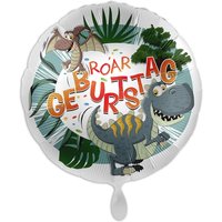 "Roar Geburtstag", Motiv Dino, Folienballon rund Ø 34 cm von Luftballon-Markt GmbH