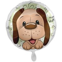 Runder Folienballon mit niedlichem Hunde-Motiv, Ø 34cm von Luftballon-Markt GmbH