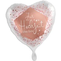 "Zur Hochzeit alles Gute", Herzförmiger Folienballon, 35cm x 33cm von Luftballon-Markt GmbH