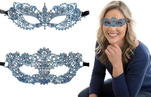 1 x blaue, geheimnisvolle Spitzenmaske für Maskenbälle, Halloween-Party, venezianische Party, Karneval, Fotoshootings und Cosplay. Wiederholt verwendbar, einfach zu tragen und zu verwenden, Ornamente, von Luhaomisky