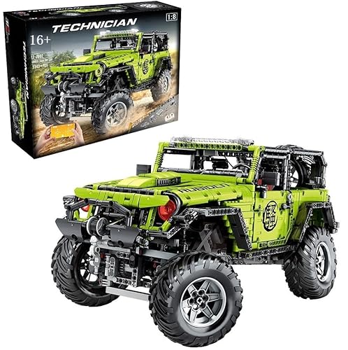 Lukie Technik Auto Jeepe Wrangler, Modellauto-Bausatz im Maßstab 1:8, Klemmbausteine Technik Offroad Auto aus 2343+ Teile, Kompatibel mit Jeep Wrangler Technic Autos von Lukie