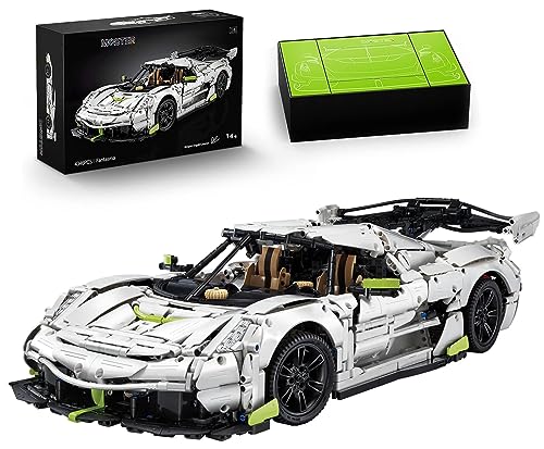 Lukie Technik Auto Königsege Jesko, 4346 Teile Klemmbausteine Technik Auto Set, Maßstab 1:8 Automodell, Kompatibel mit Technik Koenigsegg Jesko von Lukie