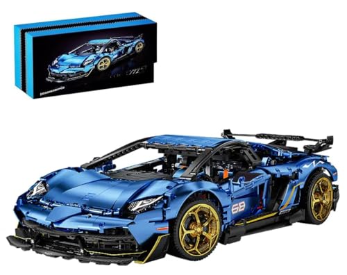 Lukie Technik Auto Lambor Aventador SVJ 63, 3811 Teile Klemmbausteine Technic Auto Set, Maßstab 1:8 Automodell, Kompatibel mit Technik Lamborghini Aventador von Lukie