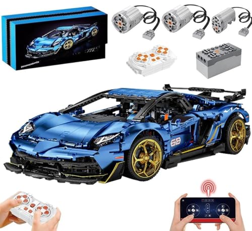 Lukie Technik Auto Lambor Aventador SVJ 63, 3811 Teile Klemmbausteine Technic Auto Set, Maßstab 1:8 Automodell, Kompatibel mit Technik Lamborghini Aventador von Lukie