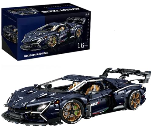 Lukie Technik Auto Lambor Aventador SVJ 63, Modellauto-Bausatz im Maßstab 1:8, Klemmbausteine Technik Rennauto aus 4106+ Teile, Kompatibel mit Lamborghini Technic Autos von Lukie