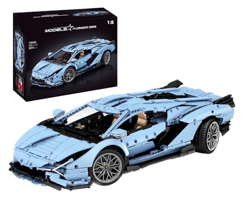 Lukie Technik Auto Lambor Sián FKP 37, 3819 Teile Klemmbausteine Technik Auto Set, Maßstab 1:8 Automodell, Kompatibel mit Technik Lamborghini Sián FKP 37 von Lukie