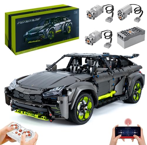 Lukie Technik Auto Lambor Urus, 3251 Teile Klemmbausteine Technik Auto Set, Maßstab 1:8 Automodell, Kompatibel mit Technik Lamborghini Urus von Lukie