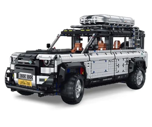 Lukie Technik Auto Landerover Defender 110, Modellauto-Bausatz im Maßstab 1:8, Klemmbausteine Technik Rennauto aus 5268+ Teile, Kompatibel mit Land Rover Defender Technic Autos von Lukie