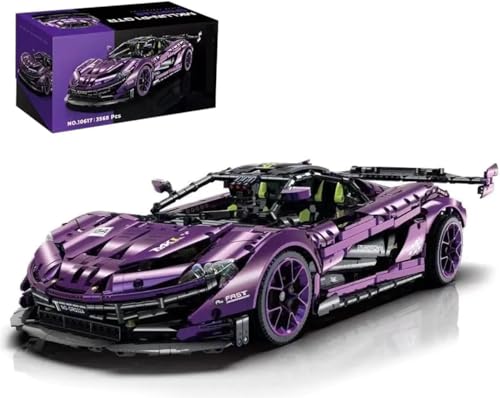 Lukie Technik Auto MaLaren P1, 3568 Teile Klemmbausteine Technik Auto Set, Maßstab 1:8 Automodell, Kompatibel mit Technik McLaren P1 von Lukie