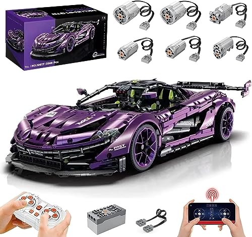 Lukie Technik Auto MaLaren P1, 3568 Teile Klemmbausteine Technik Auto Set, Maßstab 1:8 Automodell, Kompatibel mit Technik McLaren P1 von Lukie