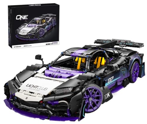 Lukie Technik Auto Modellbausatz, 2244 Teile Klemmbausteine Auto Set, Maßstab 1:10, Kompatibel mit Technik Mercedes AMG One von Lukie