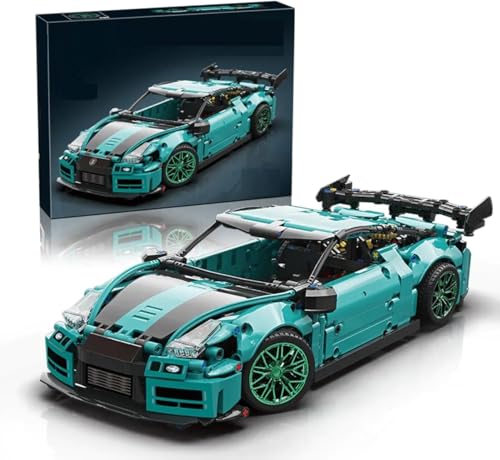 Lukie Technik Auto Nisan GTR, 1190 Teile Klemmbausteine Auto Set, Maßstab 1:14 Automodell, Kompatibel mit Technik Nissan GTR von Lukie