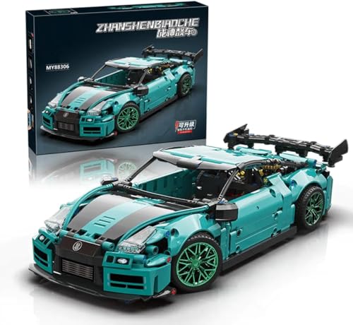 Lukie Technik Auto Nisan GTR, 1190 Teile Klemmbausteine Auto Set, Maßstab 1:14 Automodell, Kompatibel mit Technik Nissan GTR von Lukie