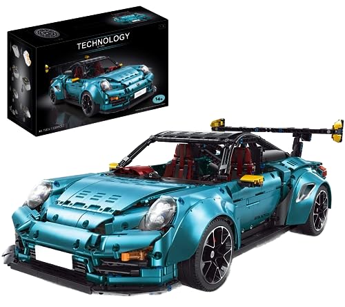 Lukie Technik Auto Porscher GT2 RS, Modellauto-Bausatz im Maßstab 1:8, Klemmbausteine Technik Auto MOC Set aus 3389 Teile, Kompatibel mit Technic Autos von Lukie