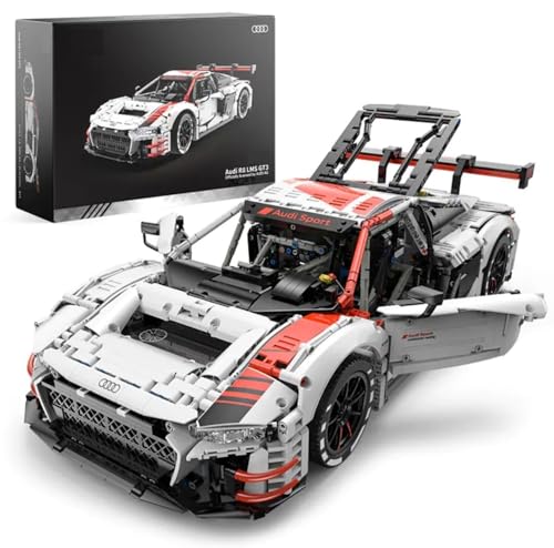 Lukie Technik Auto für Audi R8 LMS GT3, 3322 Teile Klemmbausteine Technik Auto Set, Maßstab 1:8 Automodell, Kompatibel mit Technik Audi R8 von Zewool