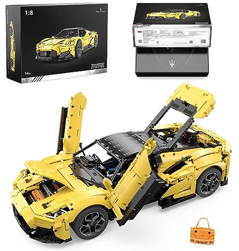 Lukie Technik Auto für Maserati MC20 Nettuno, 3457 Teile Klemmbausteine Technik Auto Set, Maßstab 1:8 Automodell von Lukie