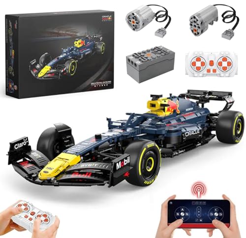 Lukie Technik F1 Auto für Red Bull RB19 F1 Auto, Mit Motor Set, Modellauto-Bausatz im Maßstab 1:8, Klemmbausteine F1 Auto aus 2509+ Teile, Kompatibel mit Technik Red Bull F1 Auto von Lukie