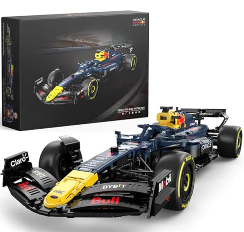 Lukie Technik F1 Auto für Red Bull RB19 F1 Auto, Modellauto-Bausatz im Maßstab 1:8, Klemmbausteine F1 Auto aus 2464+ Teile, Kompatibel mit Technik Red Bull F1 Auto von Lukie