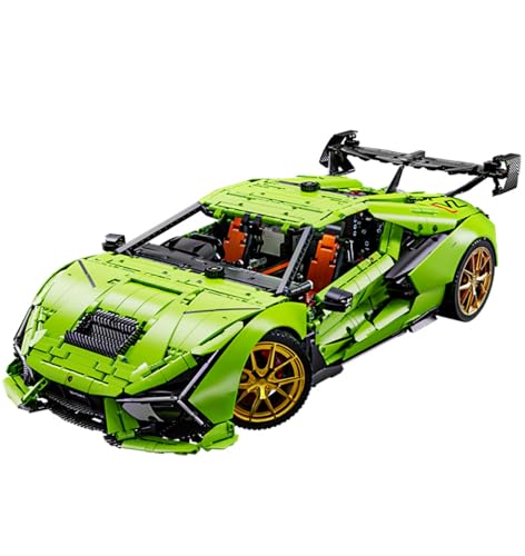 Lukie Technik Auto Lambo Aventador SVJ, Modellauto-Bausatz im Maßstab 1:6, Klemmbausteine Technik Rennauto aus 6628+ Teile, Kompatibel mit Lamborghini Technic Autos (Ohne Motor) von Lukie