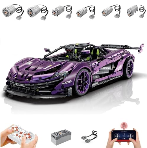 Lukie Technik Auto MaLaren P1, Mit Motor Set, Modellauto-Bausatz im Maßstab 1:8, Klemmbausteine Technik Rennauto aus 3568+ Teile, Kompatibel mit McLaren Technic Autos von Lukie