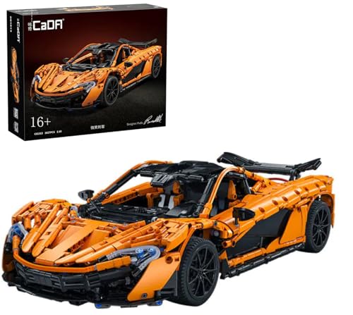 Lukie Technik Auto MaLaren P1, 3617 Teile Klemmbausteine Technik Rennwagen MOC Set, Modellauto-Bausatz im Maßstab 1:10, Kompatibel mit McLaren Technic Sportwagen von Lukie