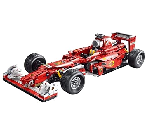 Lukie Technik F1 Auto Farrari F138, Modellauto-Bausatz im Maßstab 1:8, Klemmbausteine Technik Formel 1 Rennauto aus 1698+ Teile, Kompatibel mit Ferrari Technic F1 Autos von Lukie