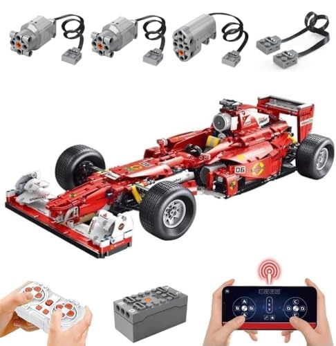 Lukie Technik F1 Auto Farrari F138, Modellauto-Bausatz im Maßstab 1:8, Klemmbausteine Technik Formel 1 Rennauto aus 1698+ Teile, Kompatibel mit Ferrari Technic F1 Autos von Lukie