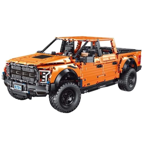 Lukie Technik Pick-Up Truck Forde F-150 Raptor, Modellauto-Bausatz im Maßstab 1:8, Klemmbausteine Technik Pickup LKW aus 3249+ Teile, Kompatibel mit Ford Technic Autos von Lukie