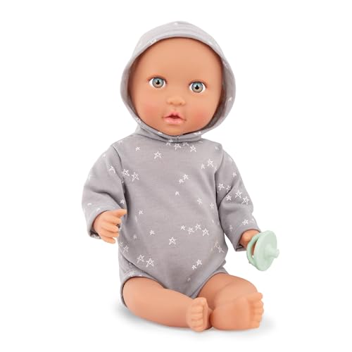 LullaBaby – Baby Puppe mit Puppenkleidung – Porzellan Hautton & blaue Augen – 36 cm Babypuppe Weichkörper – Strampler mit Kapuze & Schnuller – Spielzeug für Kinder ab 2 Jahren von LullaBaby