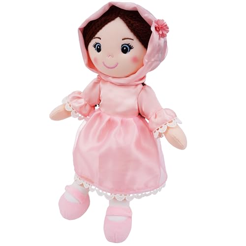 Lullaberry 35 cm Snuggle Cutie Aisha – muslimische Hijab Puppe – weiche kuschelige Plüschpuppe für Mädchen – kuschelige Stoffpuppe – Ramadan-Geschenk – Rosa von Lullaberry