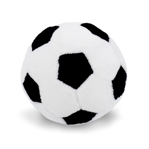 Lullaberry 8 cm My First Soccer Ball – Plüsch-Babyrassel Spielzeug – sicheres weiches Sportspielzeug für Säuglinge, Jungen und Mädchen von Lullaberry