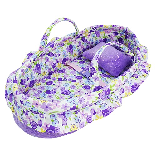 Lullaberry Cozy Dream – tragbare Puppenwiege, geeignet für Puppen bis zu 45,7 cm, weiches Kissen und Sicherheitsschnalle enthalten, Violett von Lullaberry