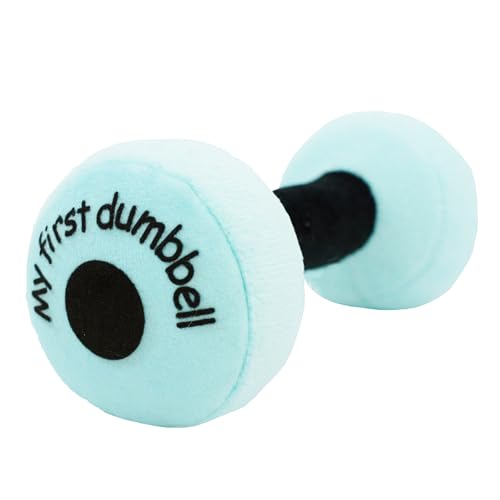 Lullaberry My First Hantel - Plüsch Baby Rassel Spielzeug - Sicheres, weiches Langhantel Workout Spielzeug für Säuglinge Jungen und Mädchen - Blau Lullaberry My First Hantel - Plüsch Baby Rassel Spielzeug - Sicheres, weiches Langhantel Workout Spielzeug für Säuglinge Jungen und Mädchen - Blau von Lullaberry