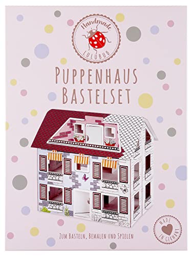 Lulubug Puppenhaus Bastelset 3D | 49 Teile | Stecksystem, ohne Kleben und Schneiden | Aufklappbar, Hochwertiges Papier | DIY Kit zum Selber Basteln von Lulubug