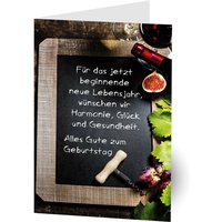 "Alles Gute zum Geburtstag" Glückwunschkarte mit Weinmotiv, inkl. Umschlag von Luma