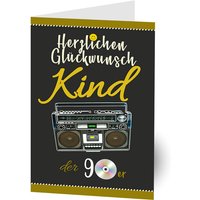 Geburtstagskarte "Kind der 90er" inkl. Umschlag von Luma