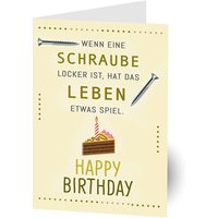 "Schraube Locker" Glückwunschkarte zum Geburtstag, inkl. Umschlag von Luma